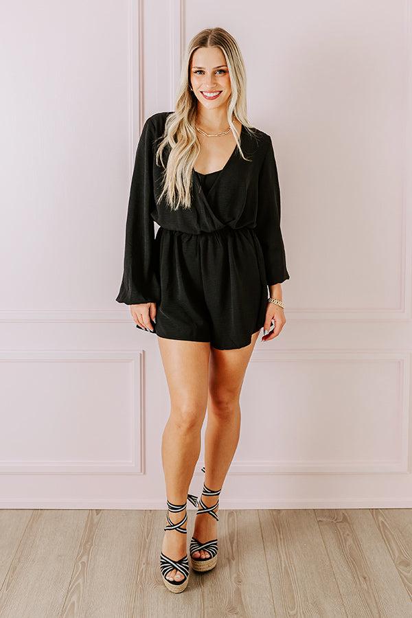 Simply Sweet Romper in Black Product Image