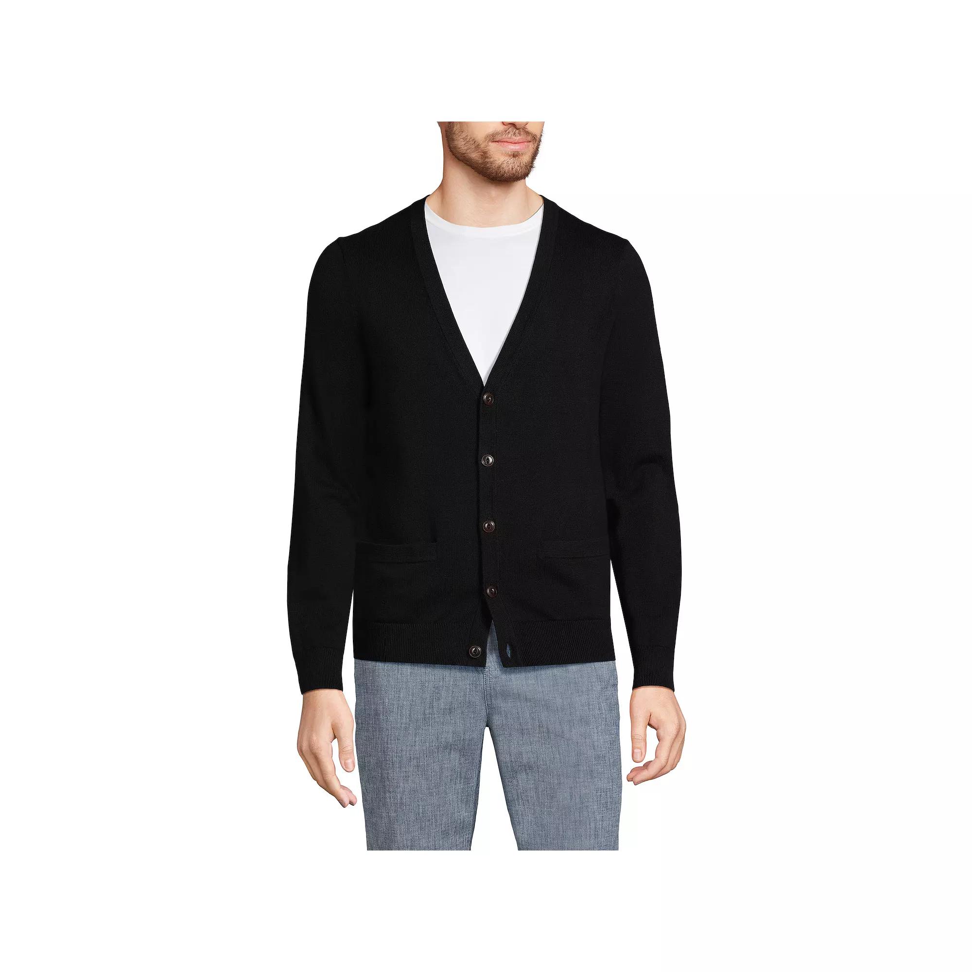 Big & Tall Lands' End Cotton Cardigan, Men's,  Product Image
