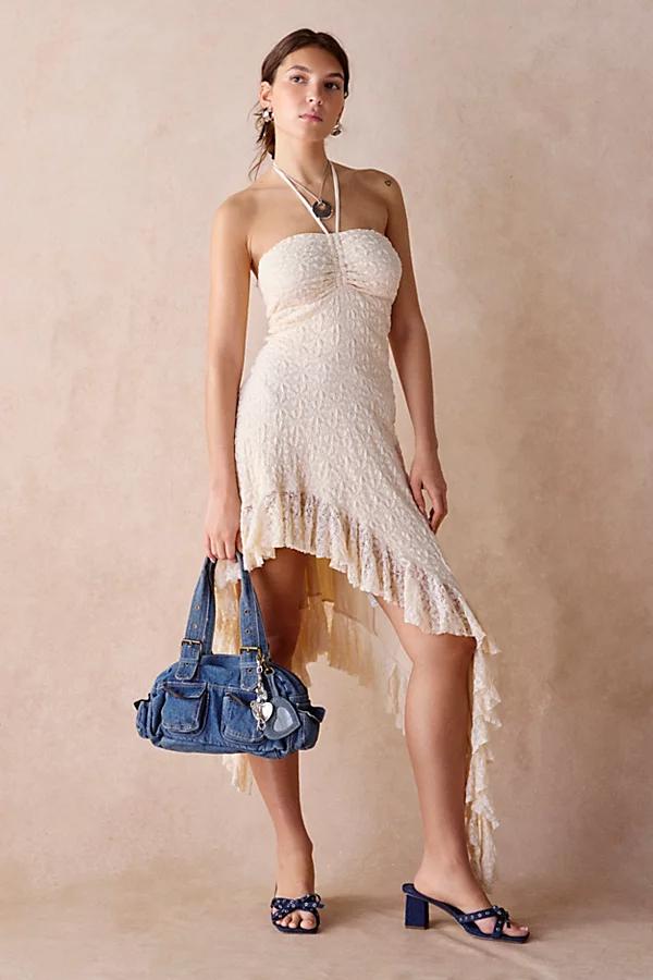 Urban Outfitters UO Sammie Convertible Tie Asymmetric Lace Midi Dress Womens at Urban Outfitters Product Image