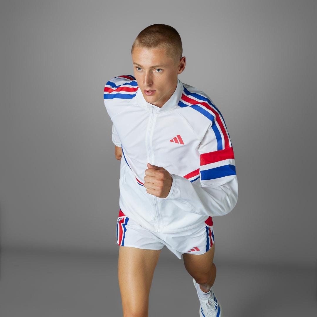 adidas Adizero Retro Running Jacket White XL Mens Product Image