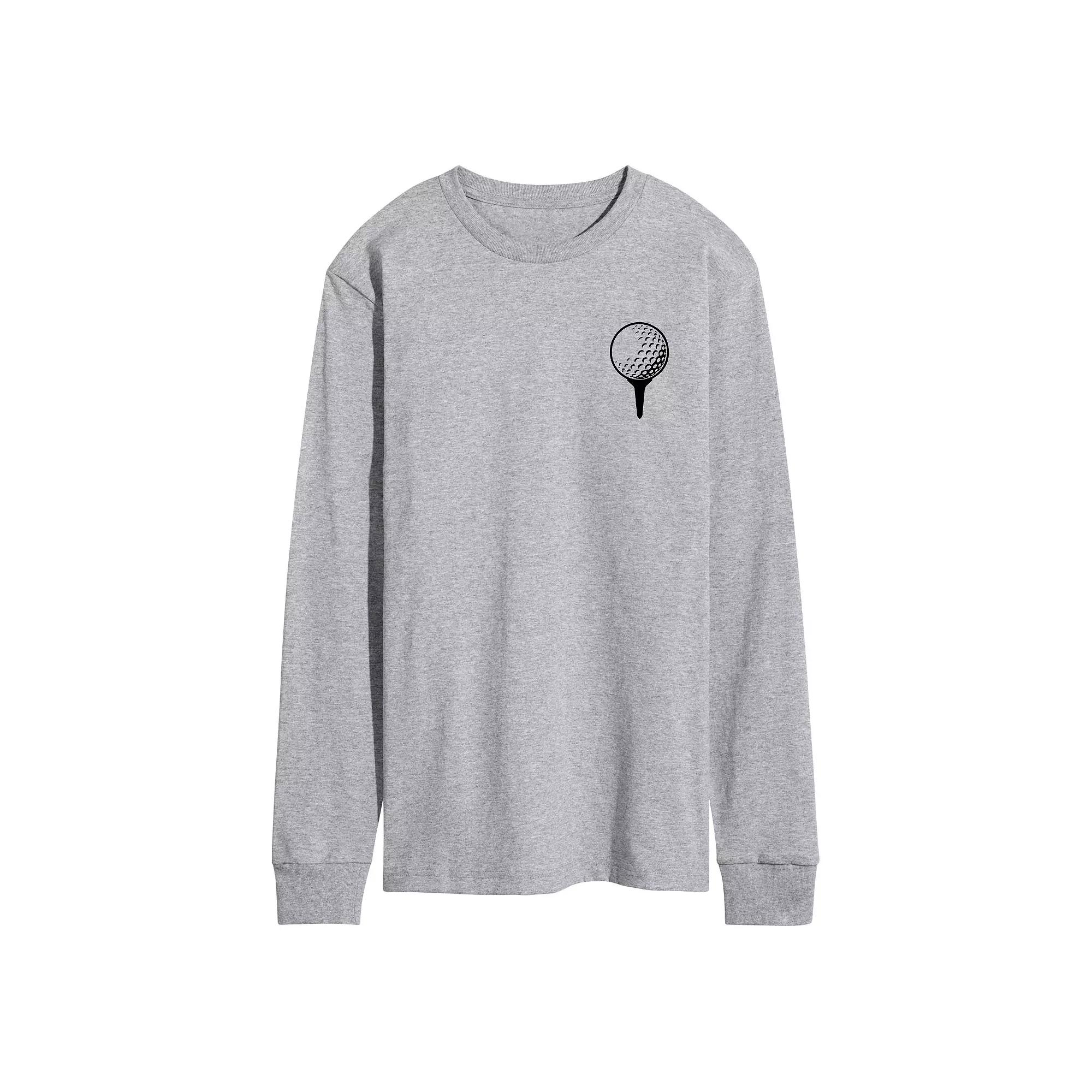 Men's Golf Ball on Tee Long Sleeve Graphic Tee,  Product Image