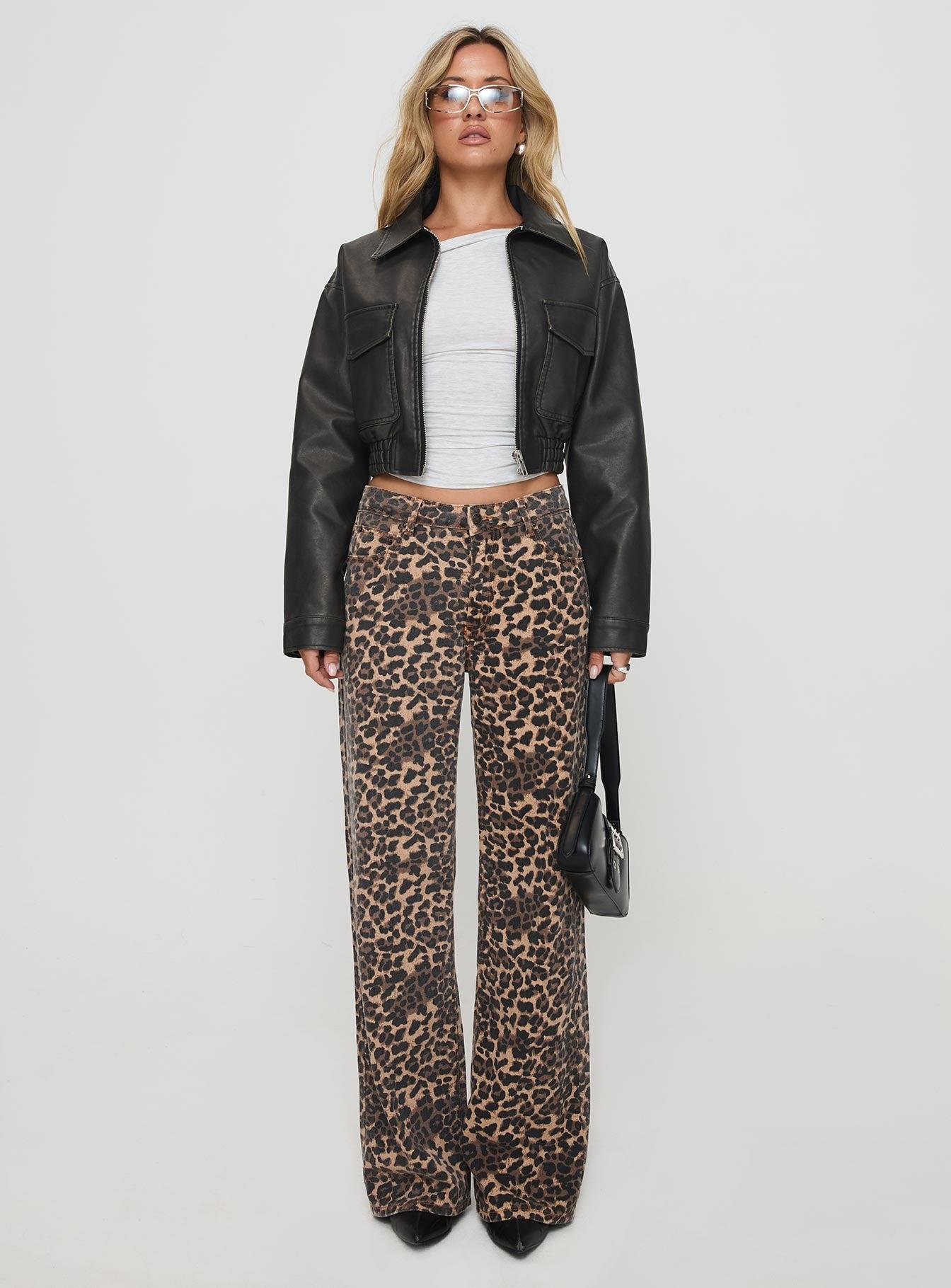 Eavar Faux Leather Jacket Washed Black Product Image