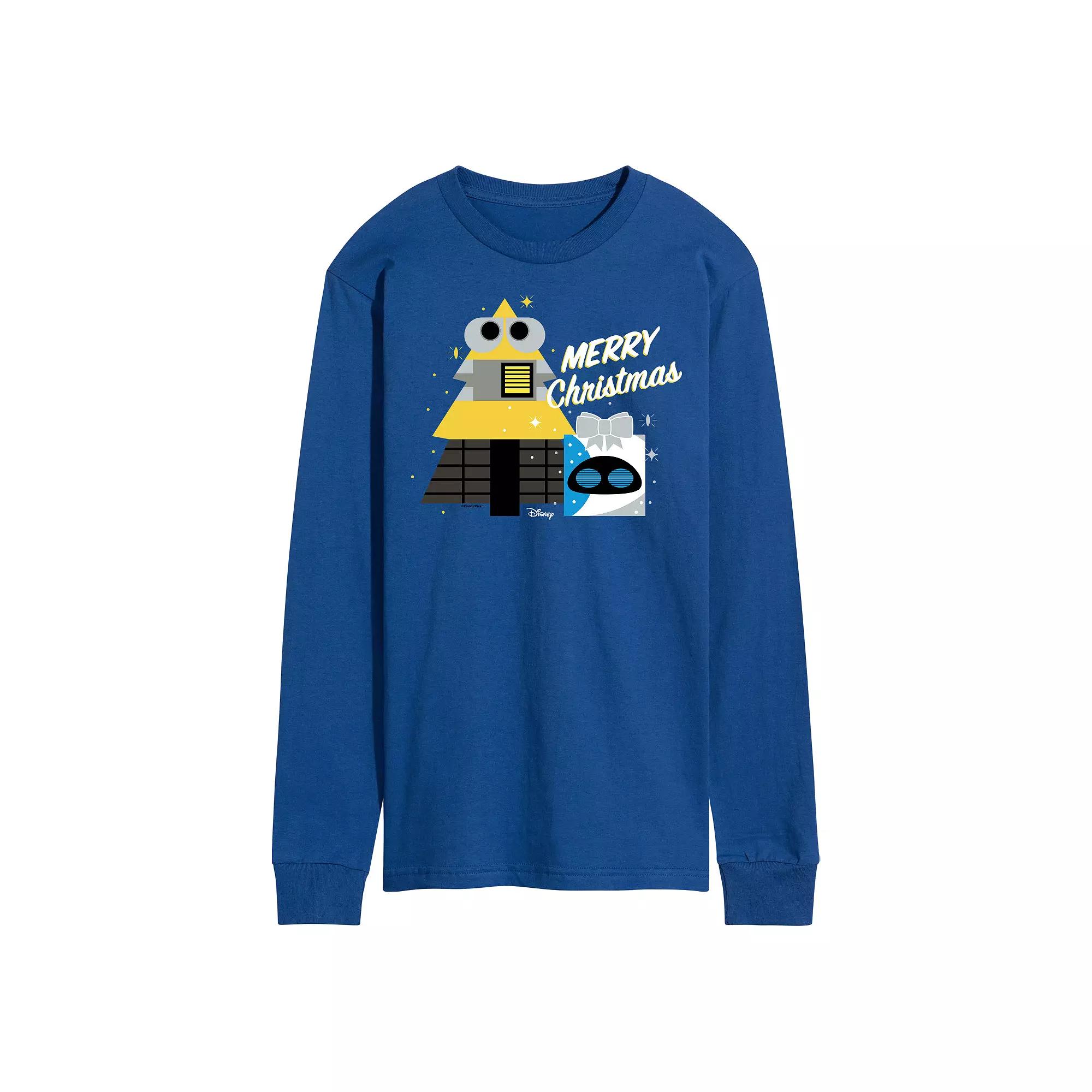 Disney / Pixar's WALL-E Men's Merry Christmas Long Sleeve Graphic Tee,  Product Image