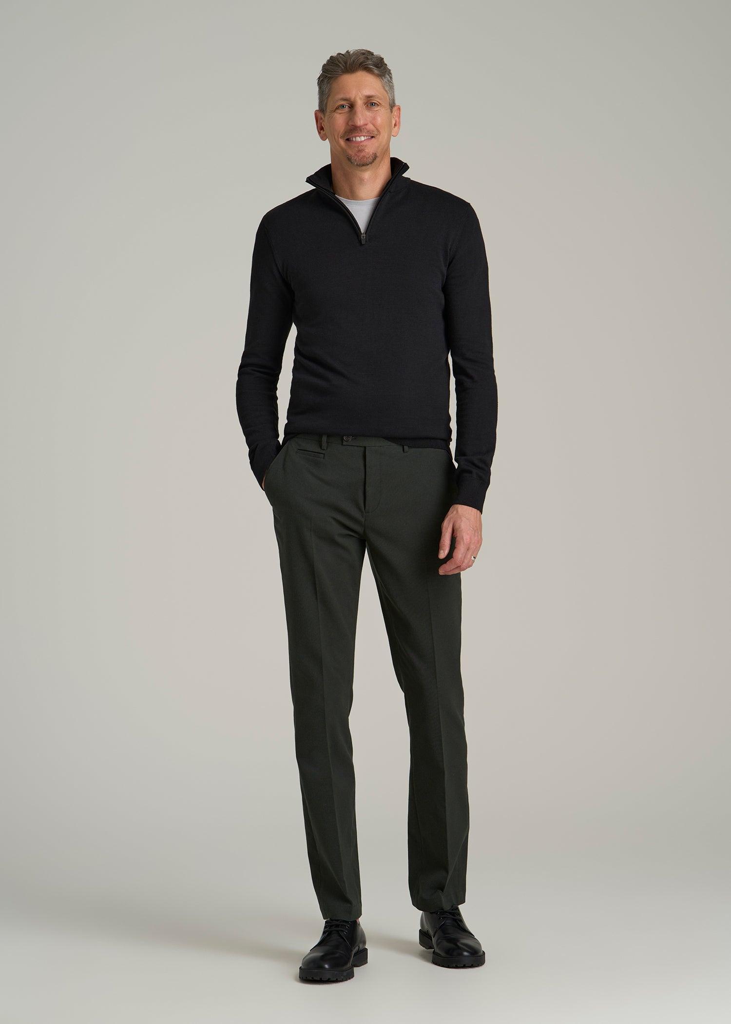 Everyday Quarter-Zip Sweater for Tall Men in Black Male Product Image