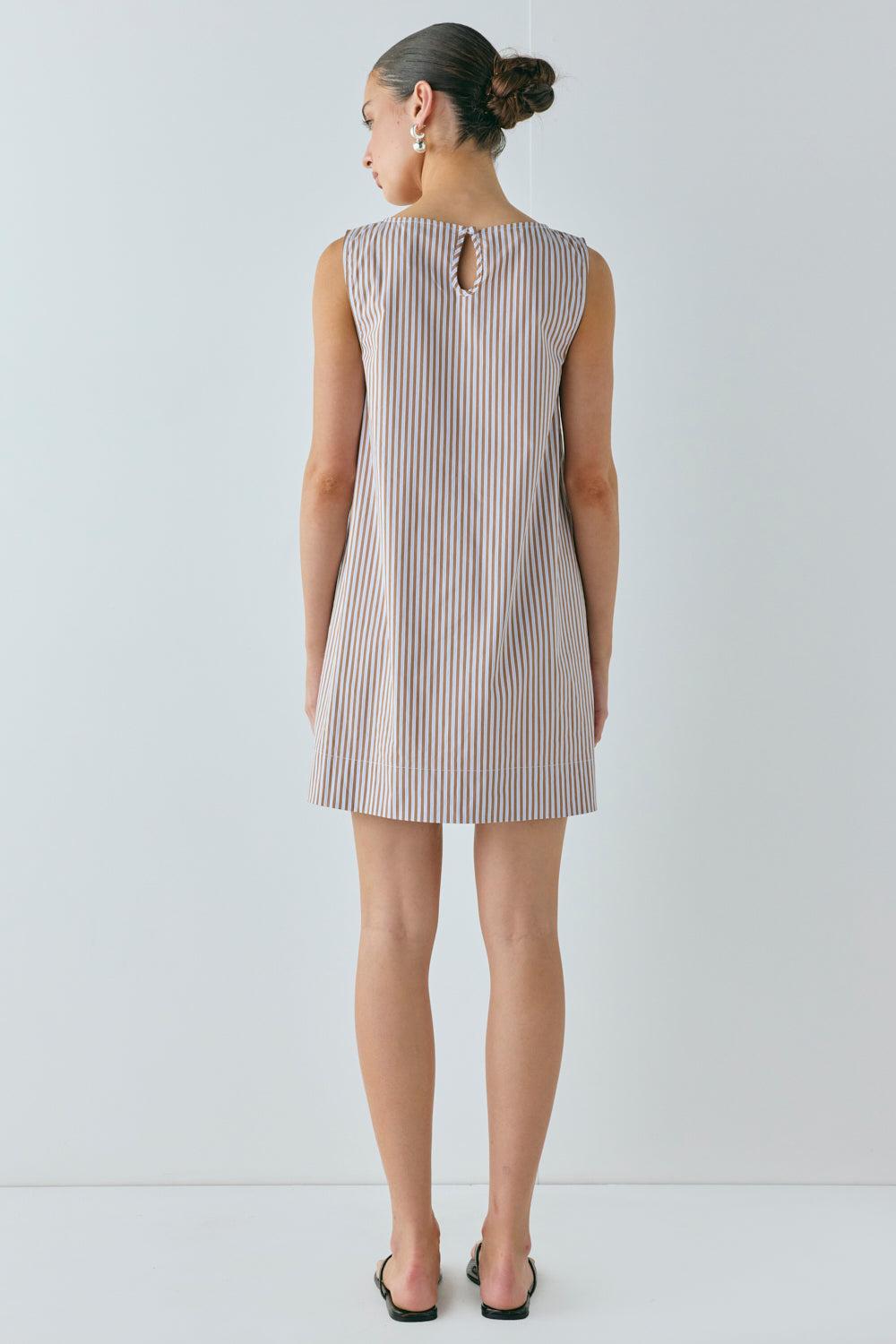 Aftersun Mini Dress Brown Stripe Product Image