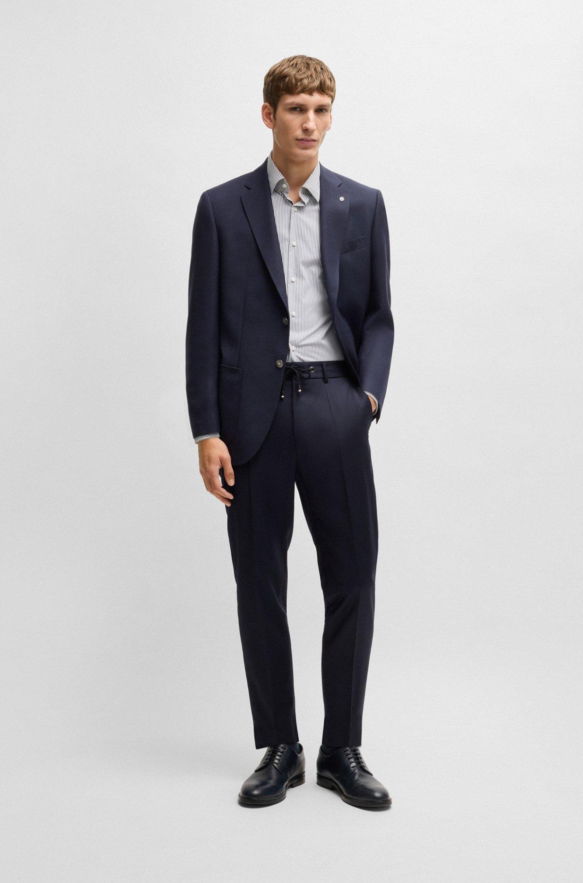 Regular-fit suit jacket in micro-patterned virgin wool Product Image