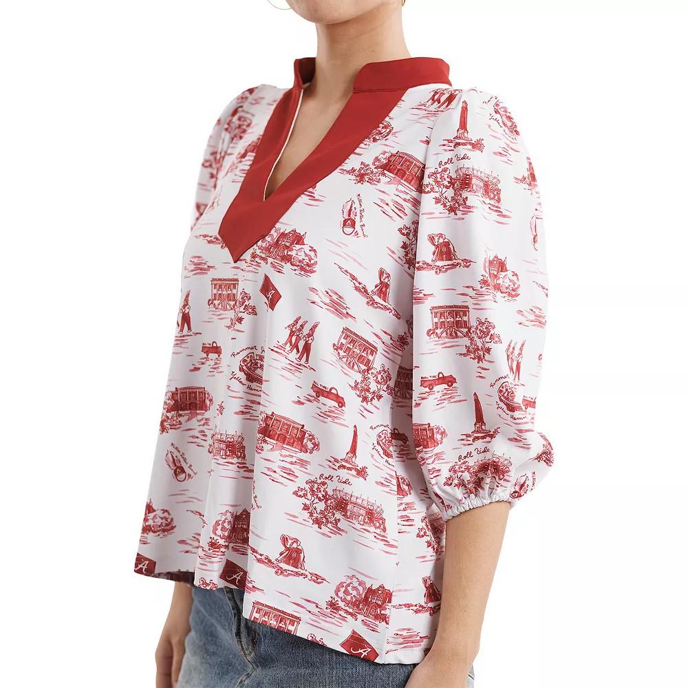 Women's Smith & Quinn Crimson/White Alabama Crimson Tide Tailgate Collection Eliza Top, Size: XS Product Image