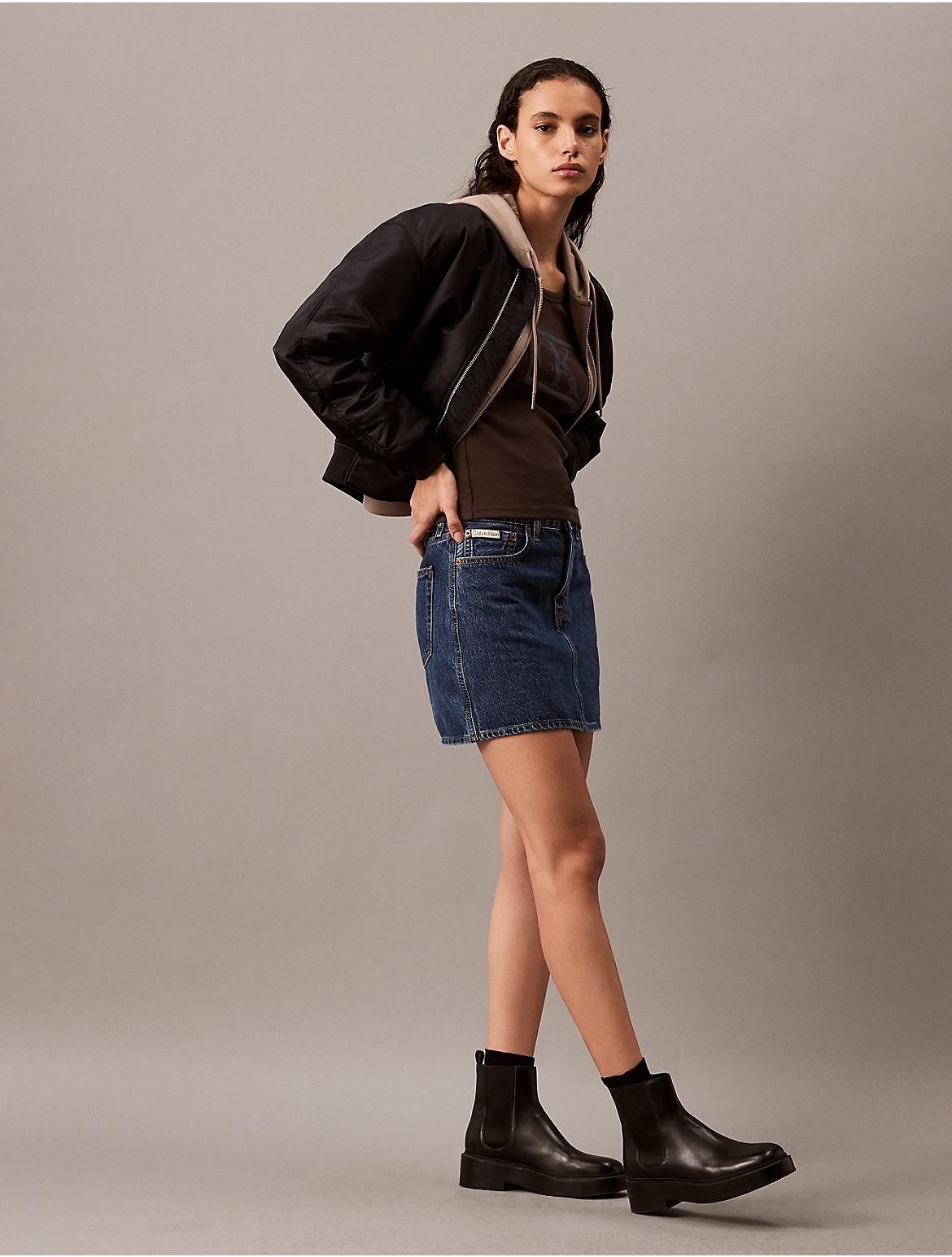 Calvin Klein Womens Denim Mini Skirt - Blue Product Image