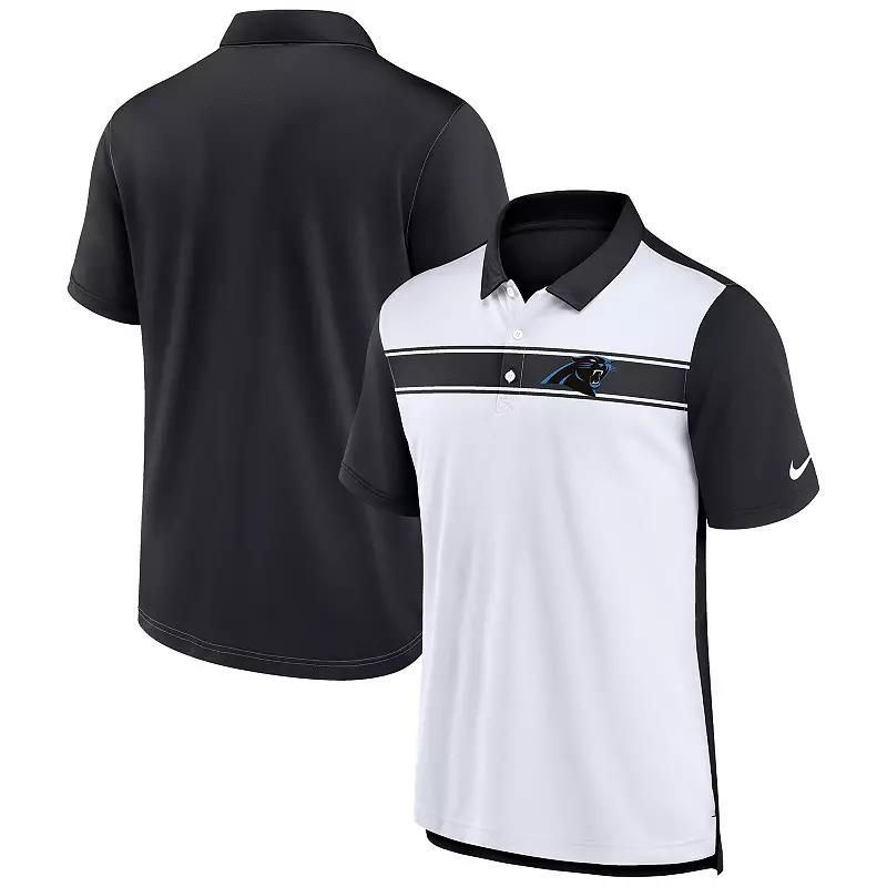 Men's Nike  White/Black Carolina Panthers Rewind Pique Polo, Size: Medium Product Image