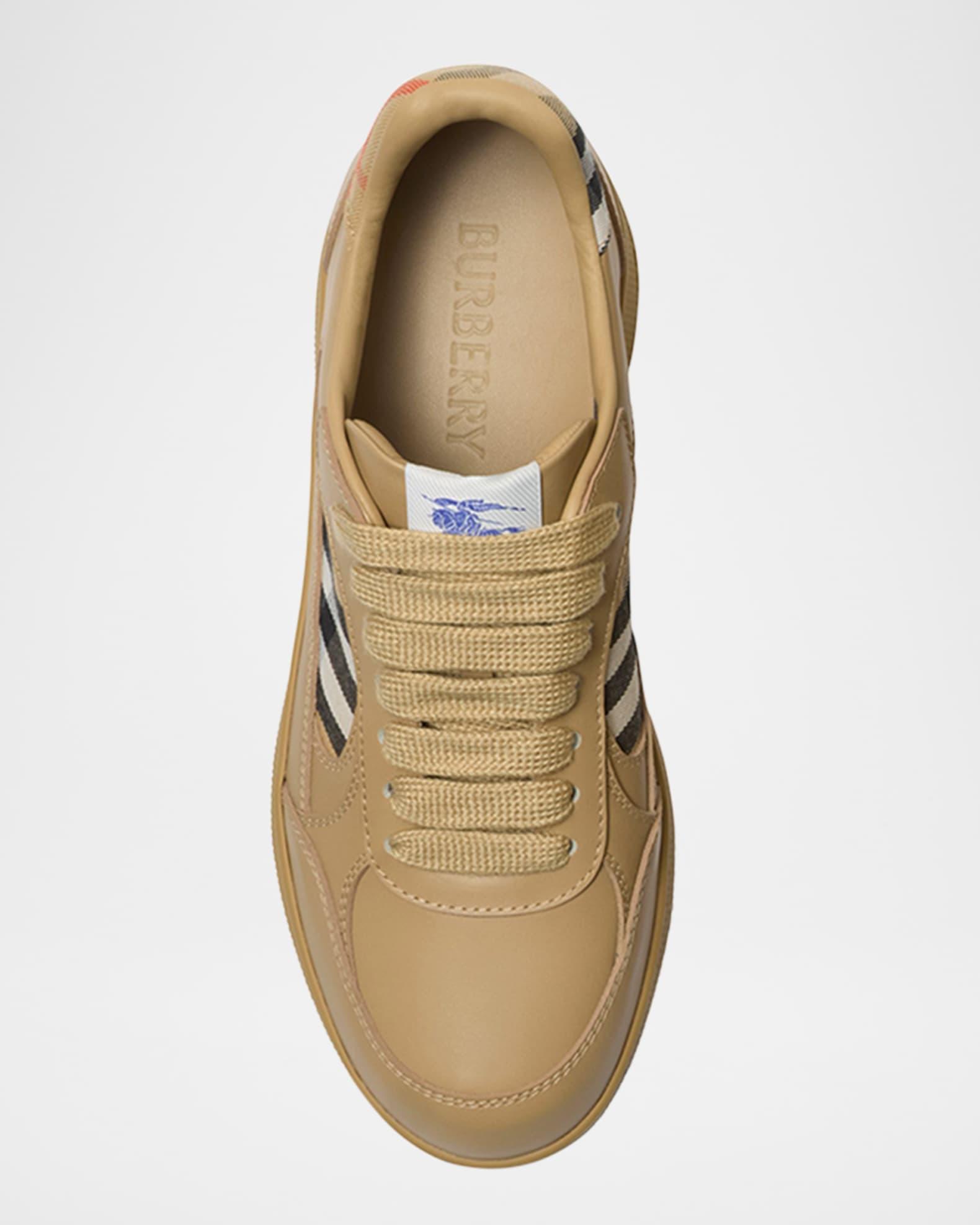 Men's Terrace Leather and Check Low-Top Sneakers Product Image