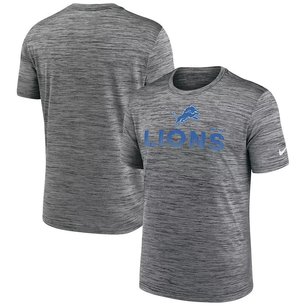 Men's Nike Anthracite Detroit Lions Blitz Velocity Modern Performance T-Shirt, Size: Small, Grey Product Image