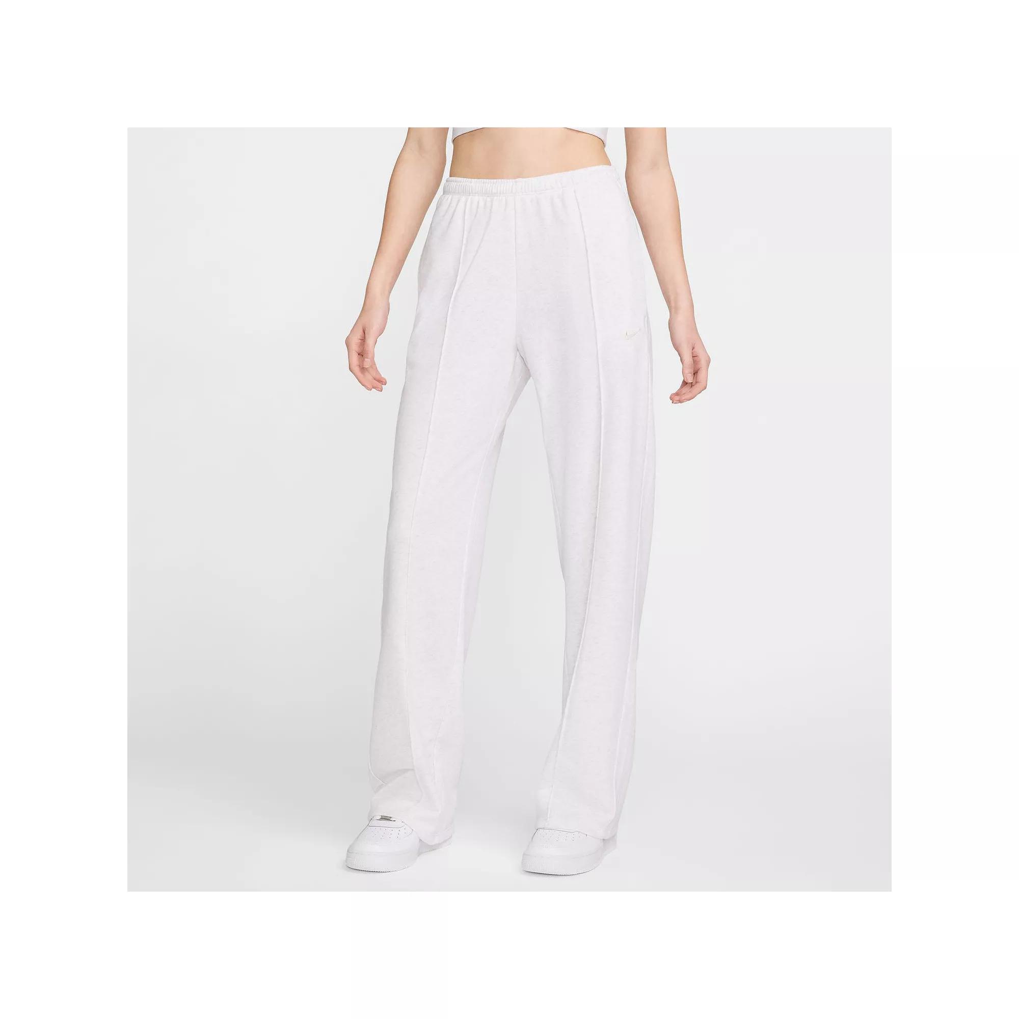 Womens Nike Sportswear Chill Terry Mid-Rise French Terry Open-Hem Sweatpants | HF6457-051 Product Image
