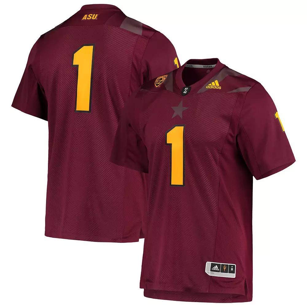Men's adidas #1 Maroon Arizona State Sun Devils Team Premier Football Jersey, Size: Medium, Red Product Image