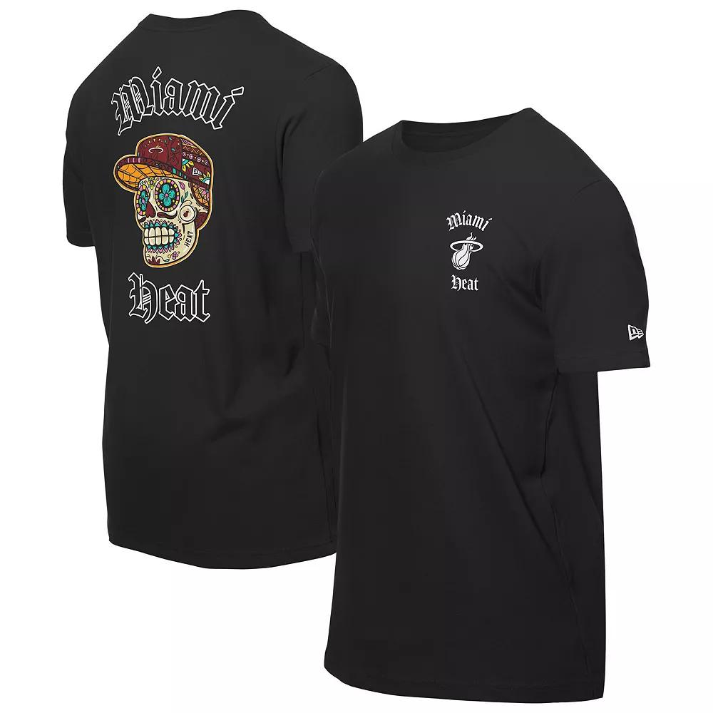 Men's New Era Black Miami Heat Sugar Skulls T-Shirt,  Product Image