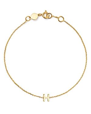 Womens 14K Yellow Gold Initial Charm Bracelet Product Image