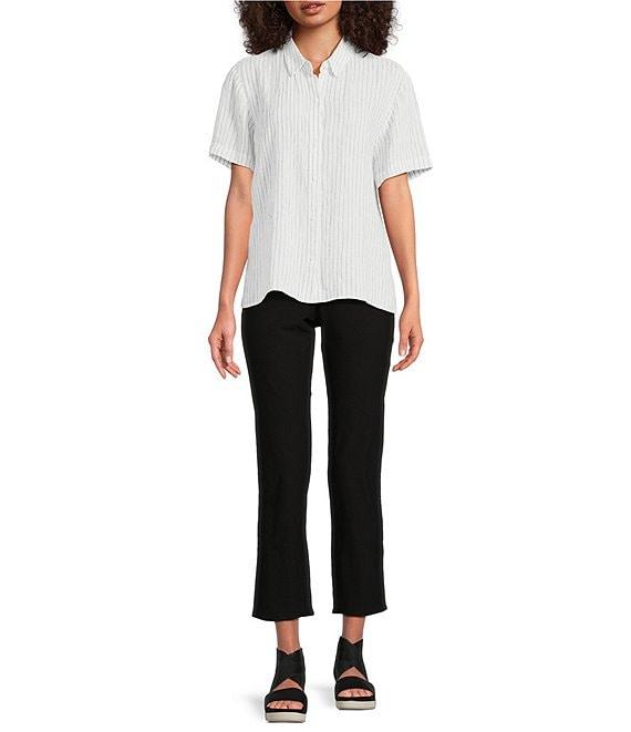Eileen Fisher Stretch Crepe Flat Front Crop Skinny Leg Pants Product Image
