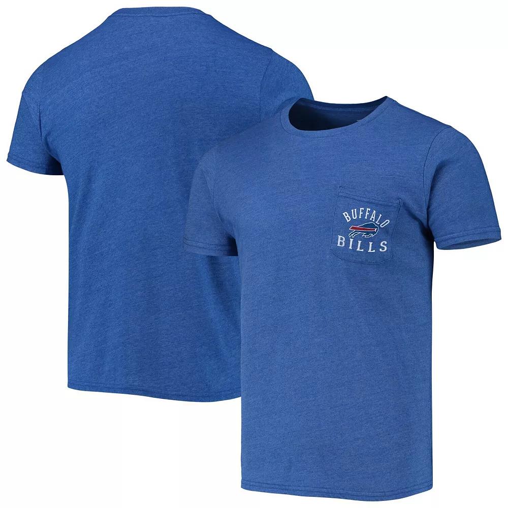 Men's Fanatics Branded Heathered Royal Buffalo Bills Field Goal Pocket Tri-Blend T-Shirt,  Product Image