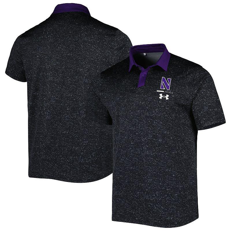 Men's Under Armour Black Northwestern Wildcats Static Performance Polo, Size: XL Product Image