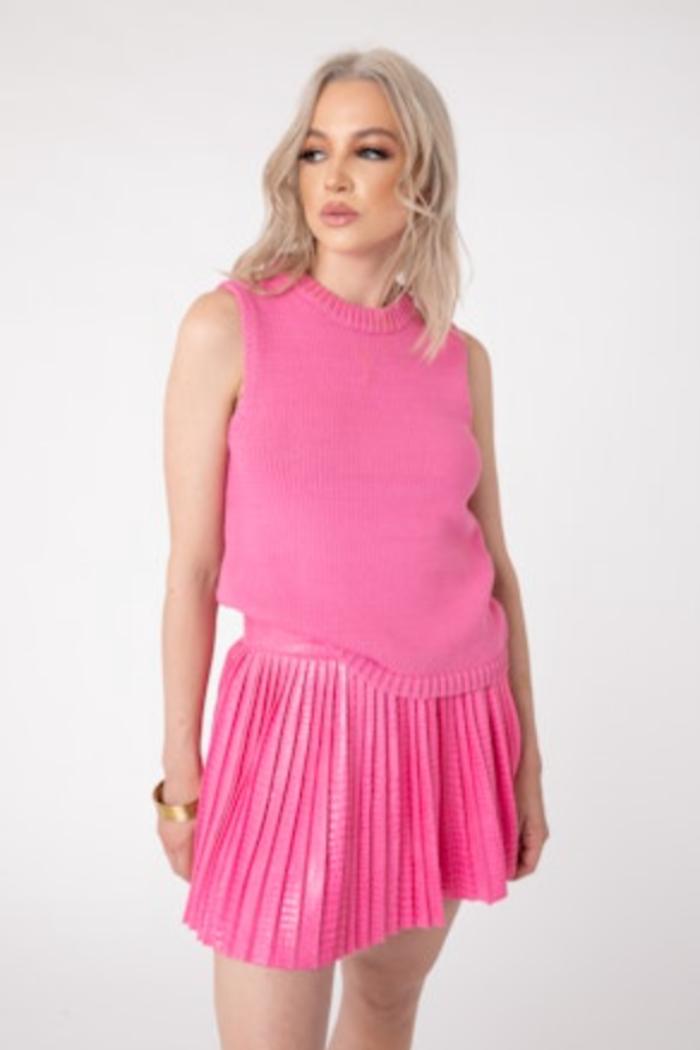 Pleated Snake Skin Mini Skirt Product Image