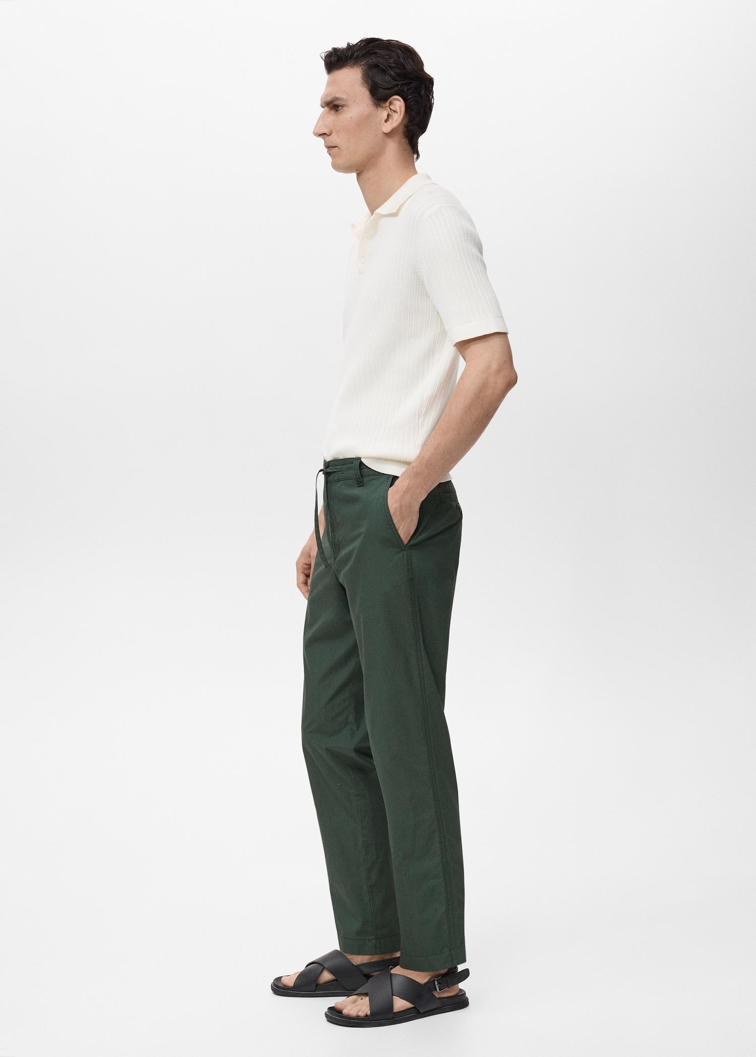Poplin cotton pants - Men | MANGO USA Product Image