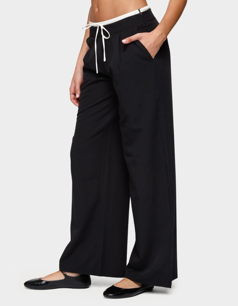 EDIKTED Peekaboo Drawstring Pants - BLACK Product Image