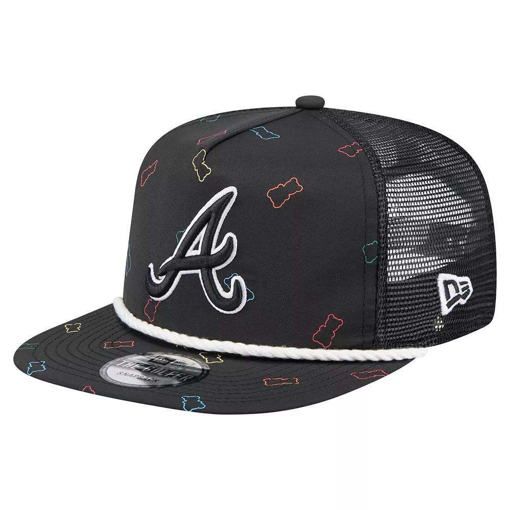 Men's New Era Black Atlanta Braves Gummy Golfer Trucker Adjustable Hat Product Image