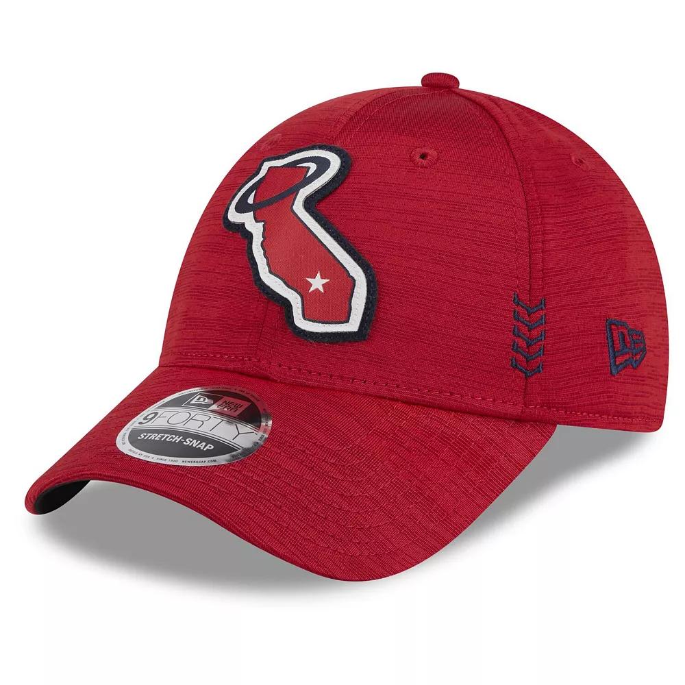 Men's New Era Red Los Angeles Angels 2024 Clubhouse 9FORTY Adjustable Hat Product Image