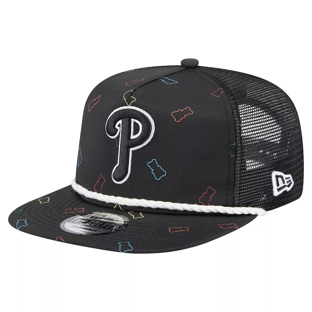 Men's New Era Black Philadelphia Phillies Gummy Golfer Trucker Adjustable Hat Product Image