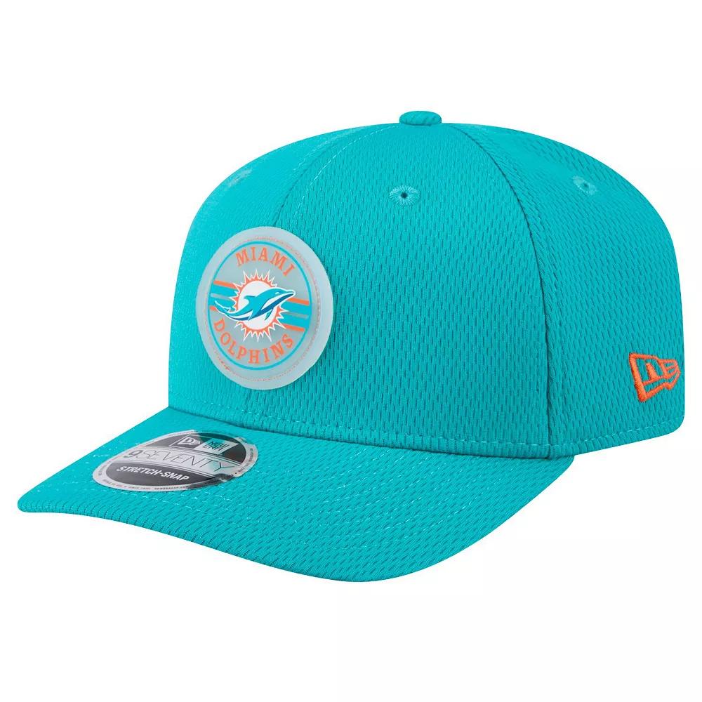 Men's New Era Aqua Miami Dolphins Adventure Patched 9SEVENTY Stretch-Snap Adjustable Hat, Turquoise A Product Image