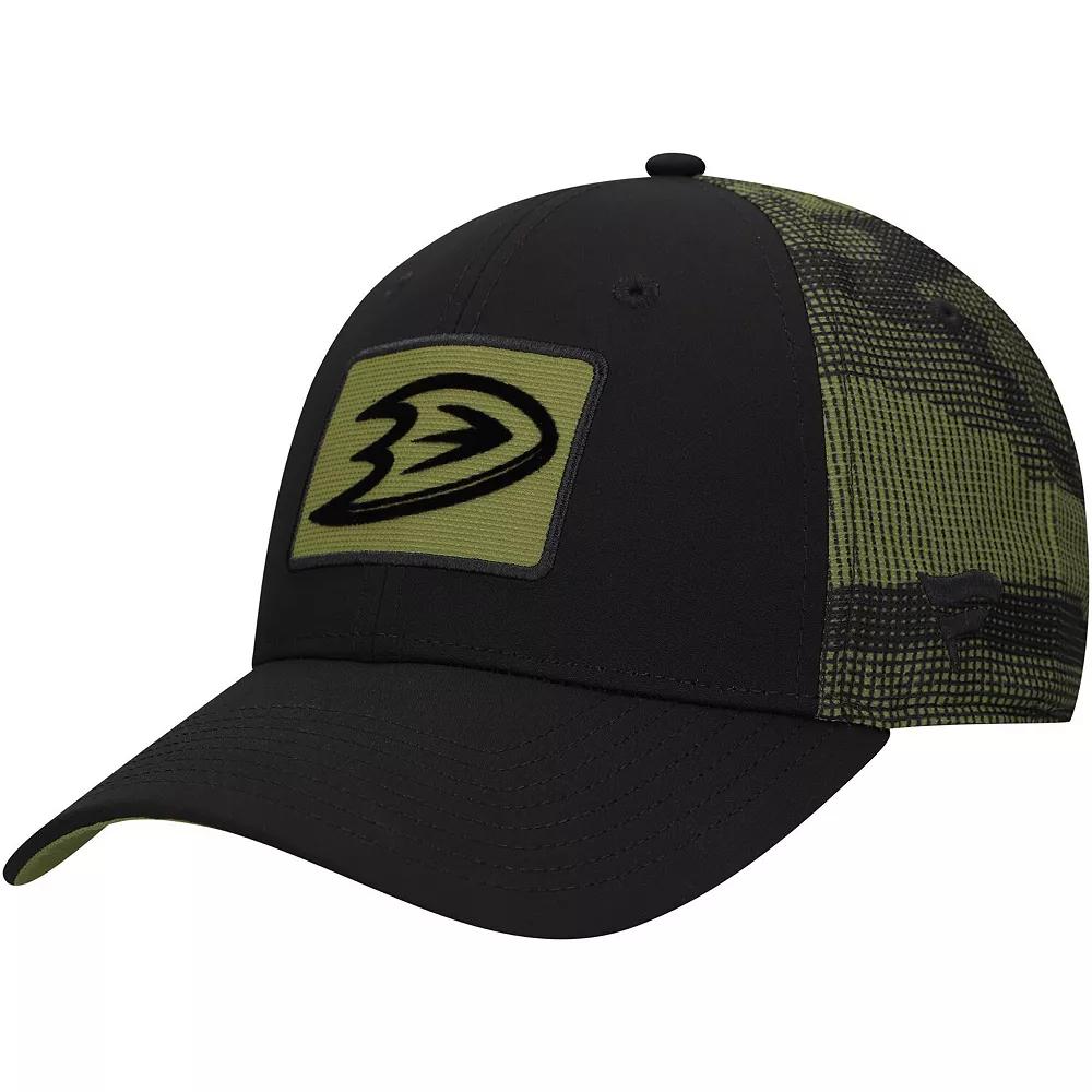 Mens Fanatics Black Anaheim Ducks Authentic Pro Military Appreciation Adjustable Hat Product Image
