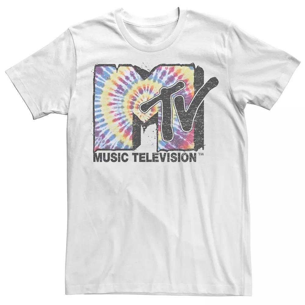 Big & Tall MTV Logo Melting Tie Dye Tee, Men's, Size: 5XL, White Product Image
