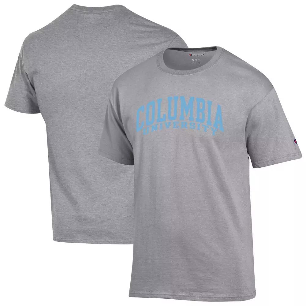 Men's Champion Heather Gray Columbia University Basic Arch T-Shirt,  Product Image