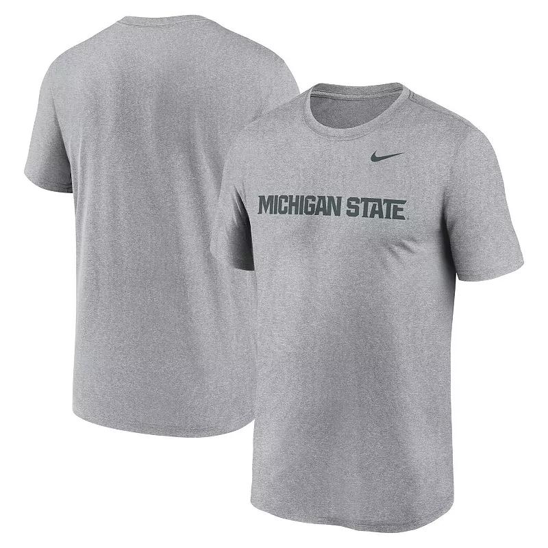 Men's Nike Heather Gray Michigan State Spartans Primetime Legend Wordmark T-Shirt,  Product Image