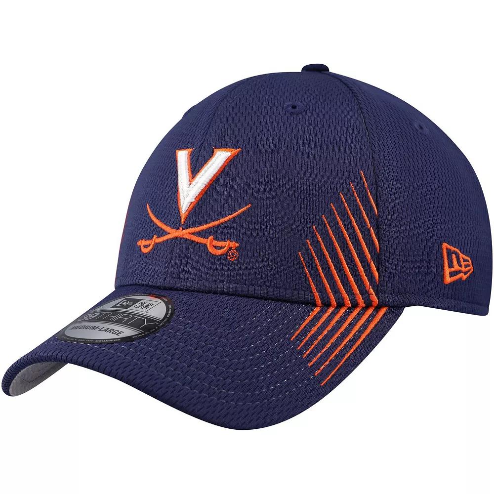 Men's New Era Navy Virginia Cavaliers Active Slash Sides 39THIRTY Flex Hat, Size: Small/Medium, Blue Product Image