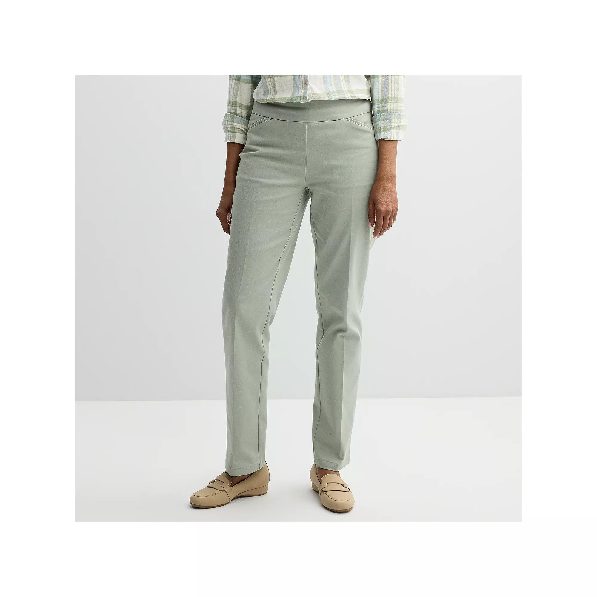 Women's Croft & Barrow® Effortless Stretch Pull-On Straight-Leg Pants,  Product Image