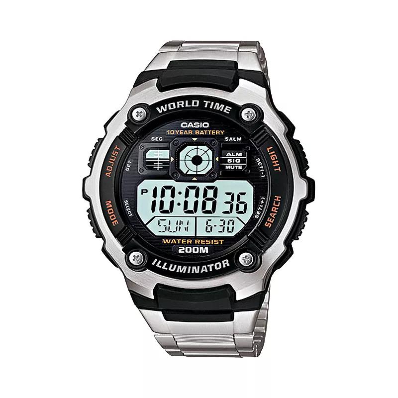 Casio Men's Illuminator Stainless Steel Digital Chronograph Watch - AE2000WD-1AV, Multicolor Product Image