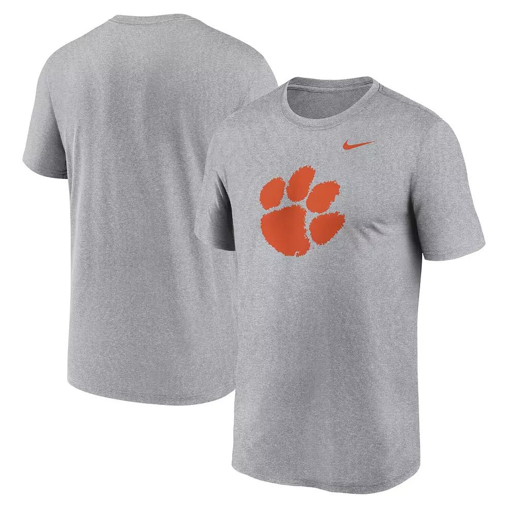 Men's Nike Heather Gray Clemson Tigers Primetime Legend Logo T-Shirt, Size: 2XL, Grey Product Image