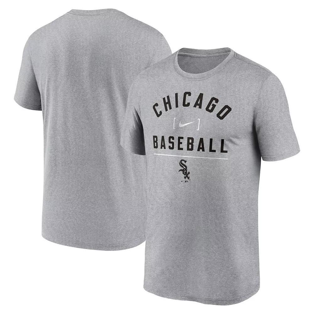 Men's Nike Heather Charcoal Chicago White Sox Arch Baseball Stack Performance T-Shirt,  Product Image