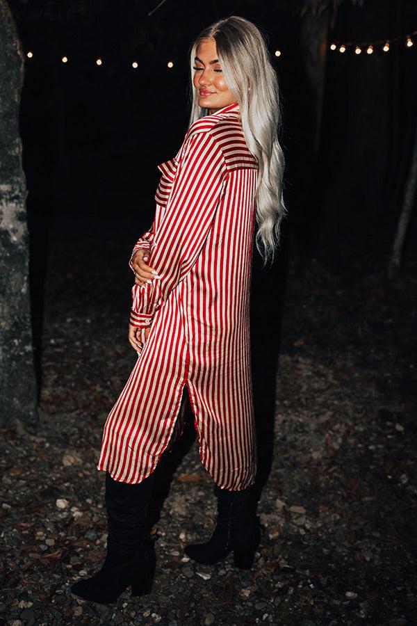 Clean Slate Stripe Midi In Red Product Image