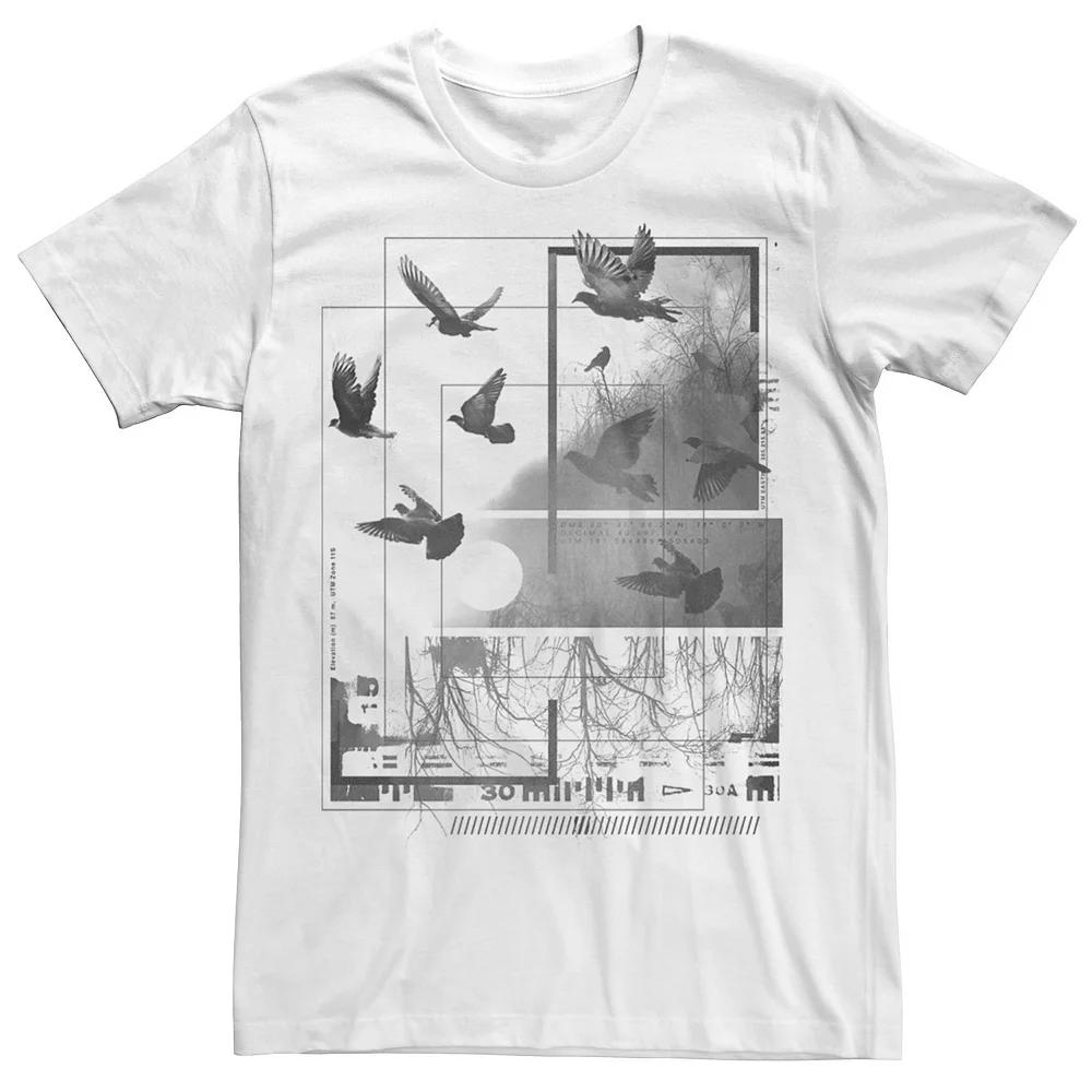 Men's Nature Birds Flying Squares Graphic Tee,  Product Image
