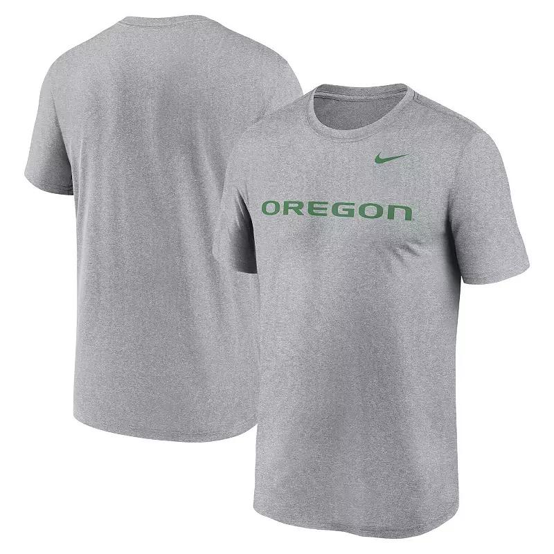 Men's Nike Heather Gray Oregon Ducks Primetime Legend Wordmark T-Shirt, Size: 2XL, Grey Product Image