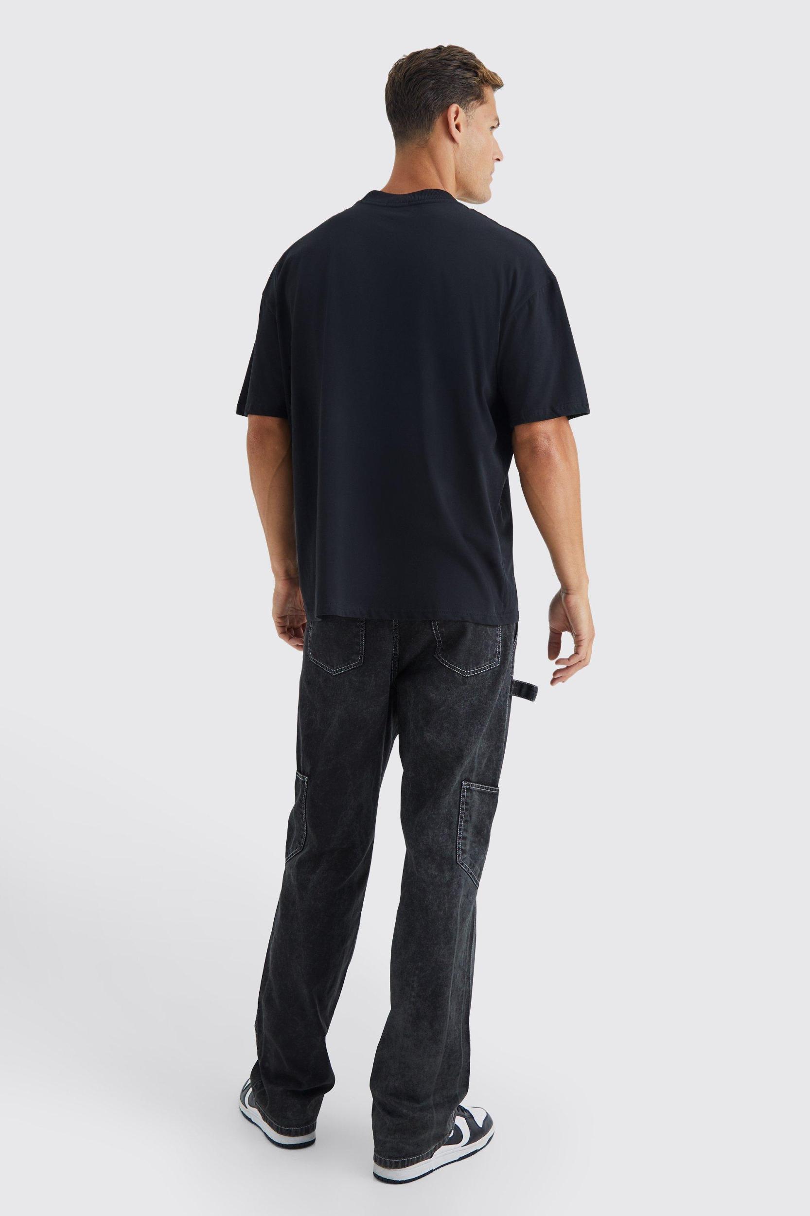 Tall Oversized Moto Racing Print T-shirt | boohooMAN USA Product Image