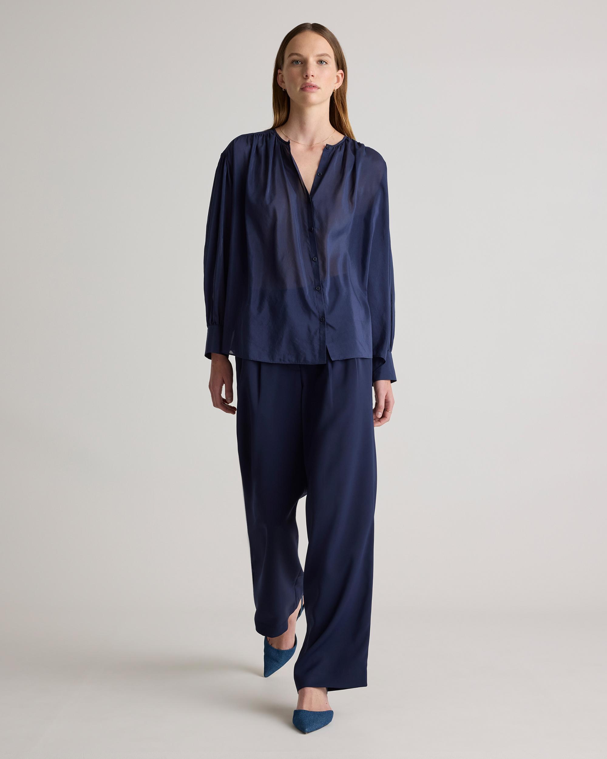 Quince | Women's Cotton-Silk Voile Blouson Blouse Size XS Product Image