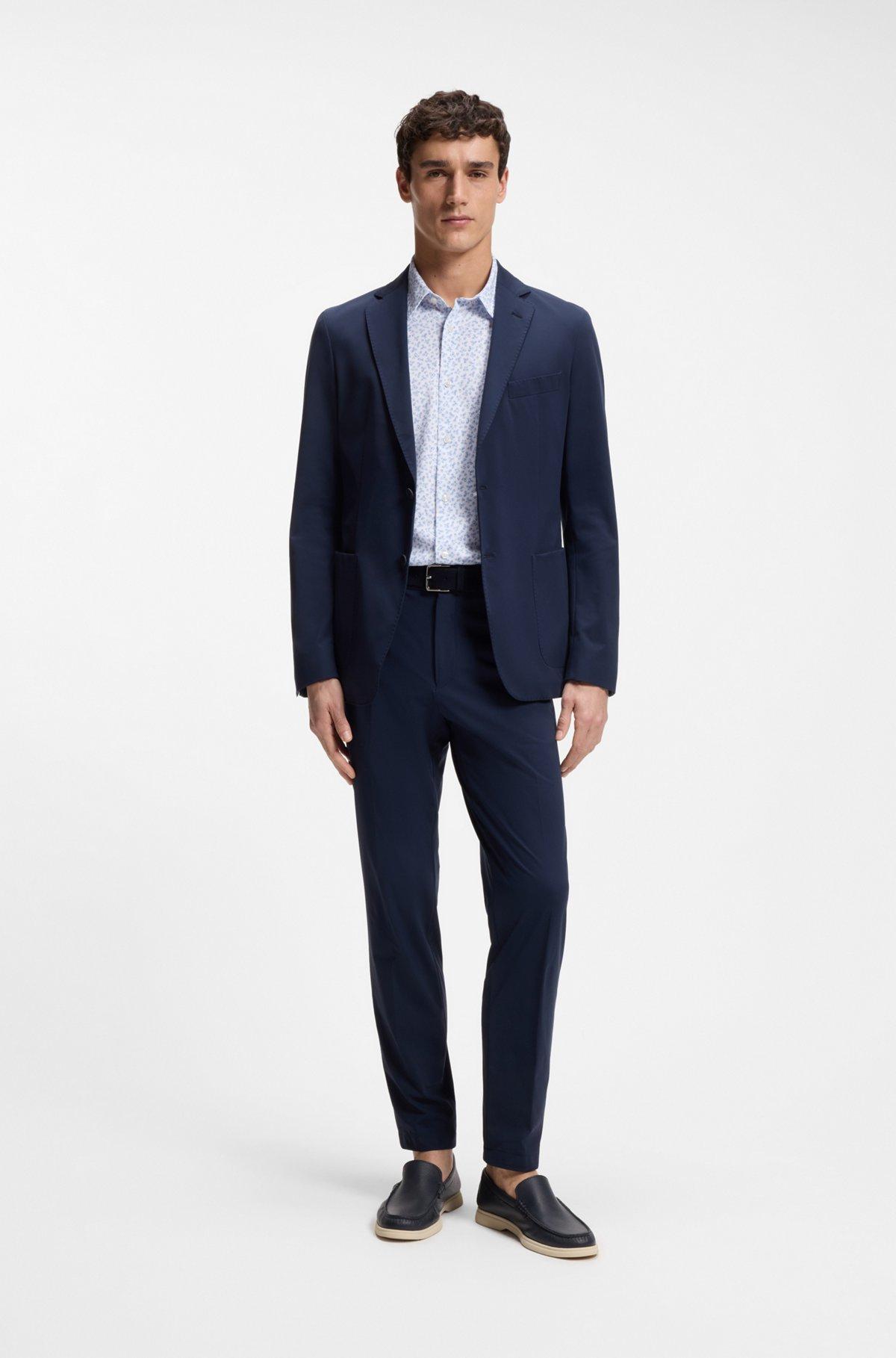 Printed slim-fit shirt in cotton-blend jersey Product Image