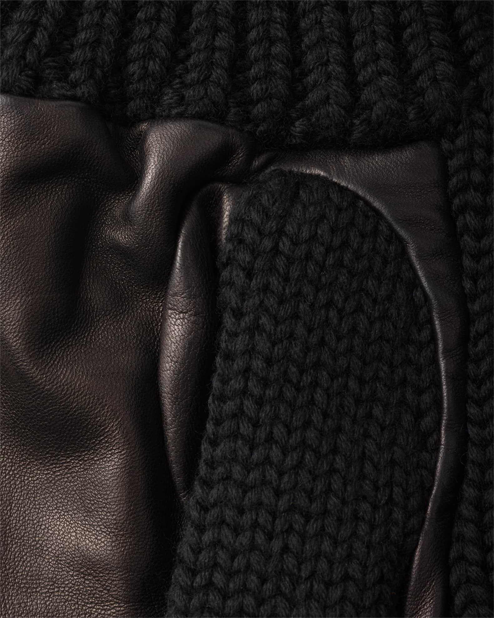 Men's Wool and Napa Leather Gloves with Strap Product Image