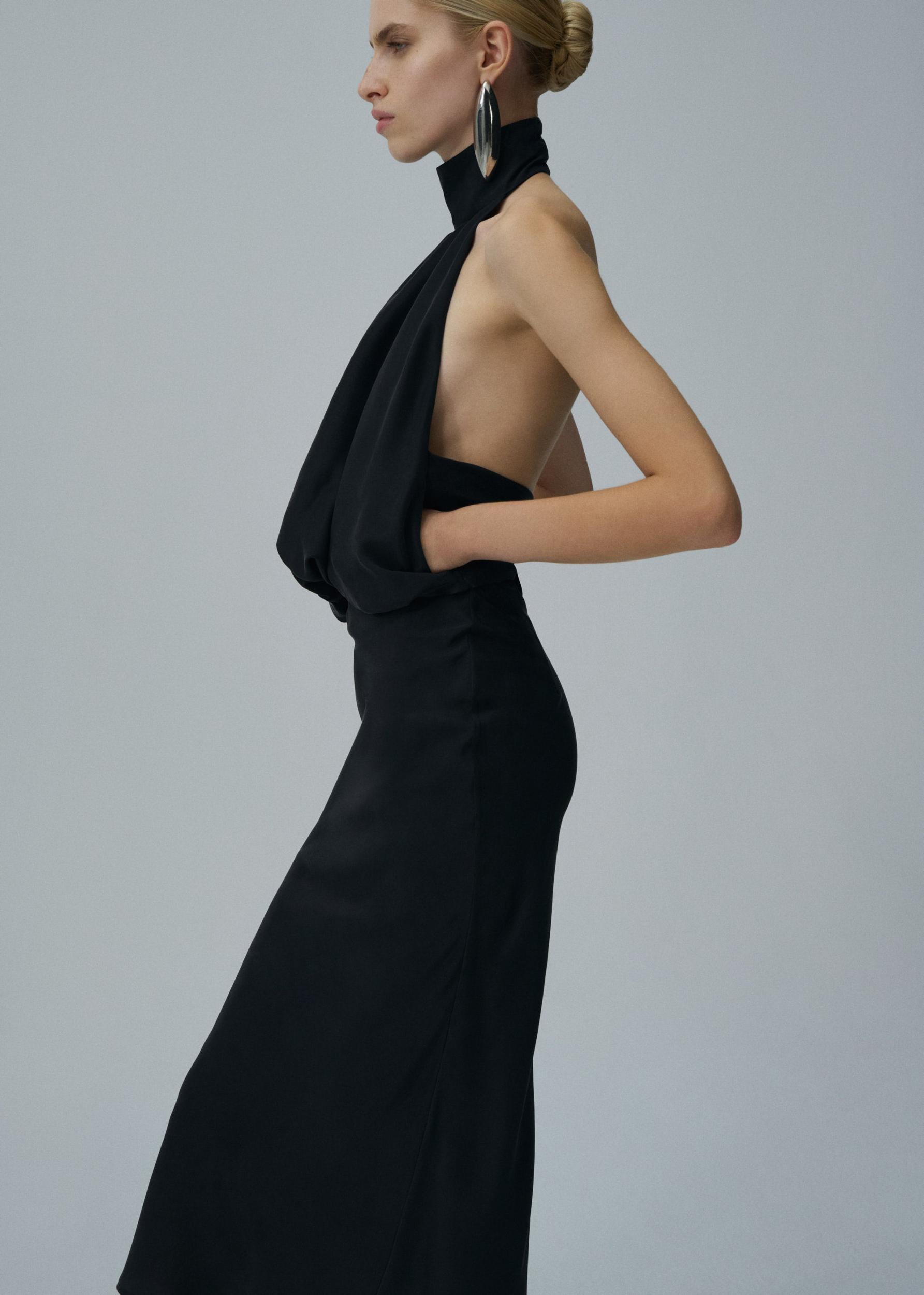 Lace detail midi skirt in black Product Image