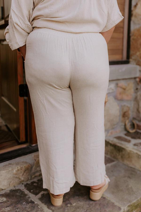 Coastal Town High Waist Linen-Blend Pants Curves Product Image
