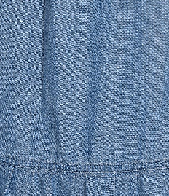 Nurture Plus Size 3/4 Sleeve V-Neck Ruffle Tiered A-Line Dress Product Image