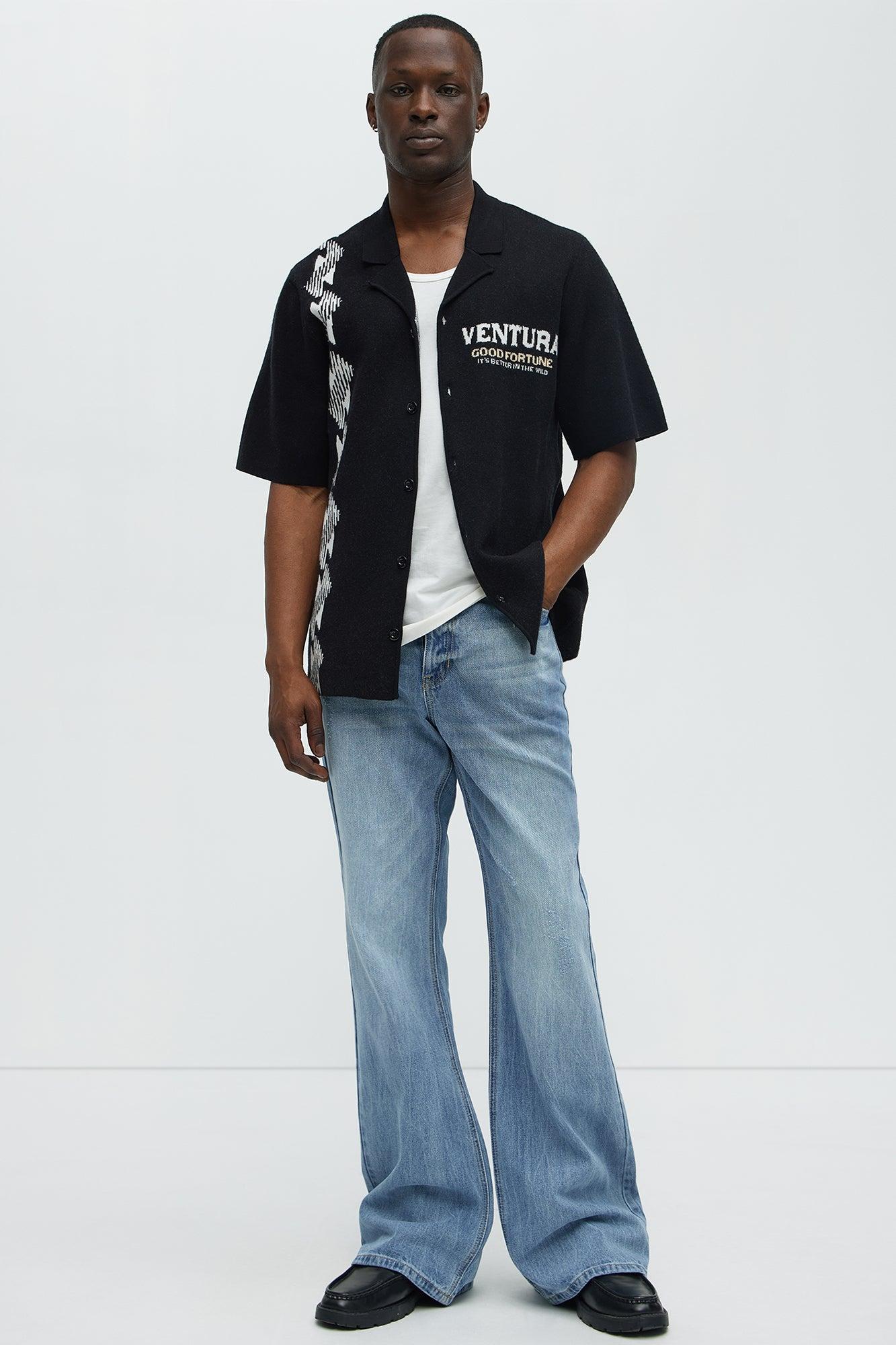 Stacked Slim Flare Make You Look Jeans - Medium Blue Wash Male Product Image