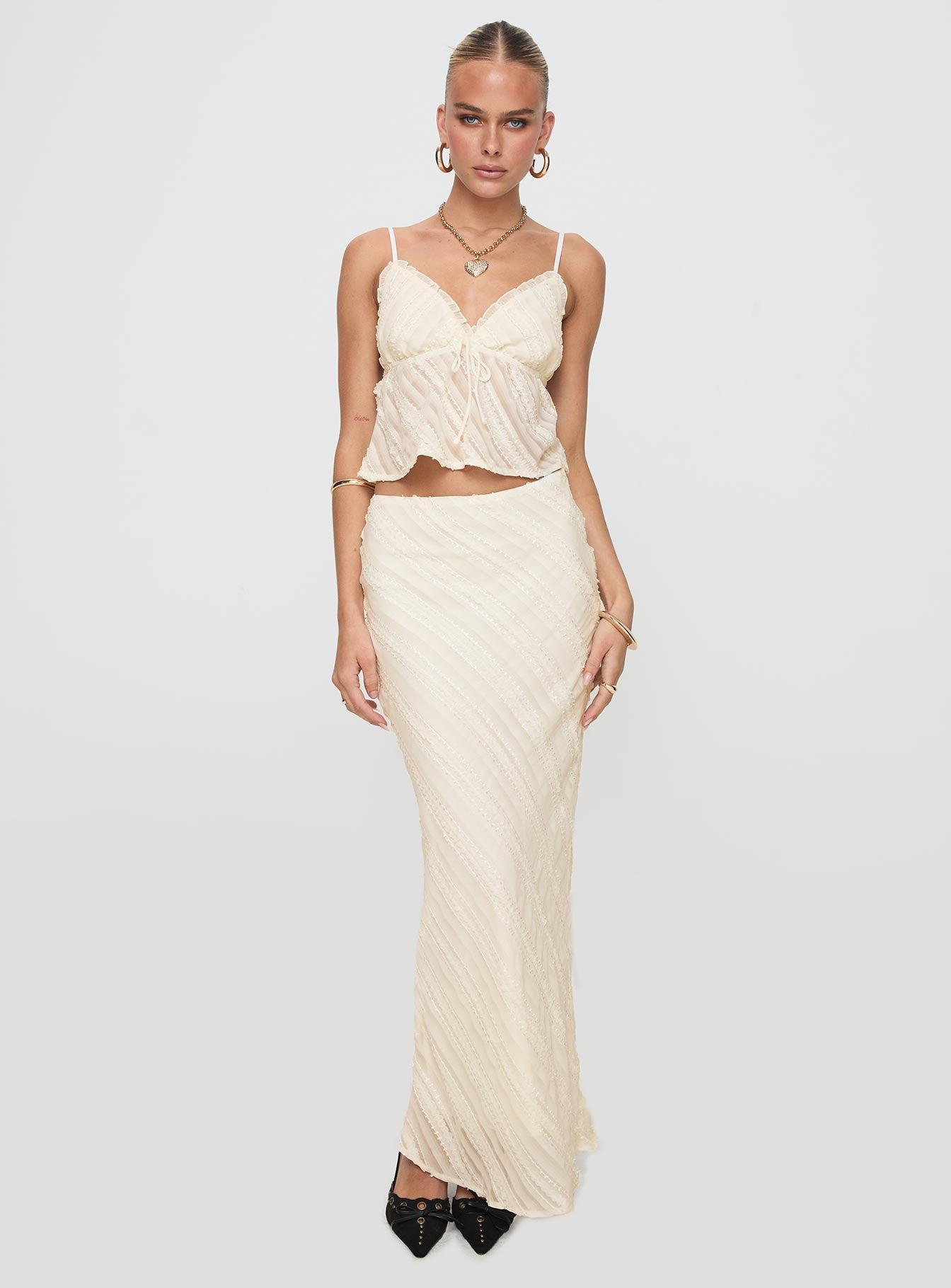 Jacintha Maxi Skirt Cream Product Image